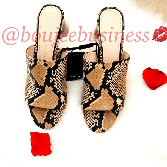 ZARA Snakeskin Printed Mules - Picture 6 of 7